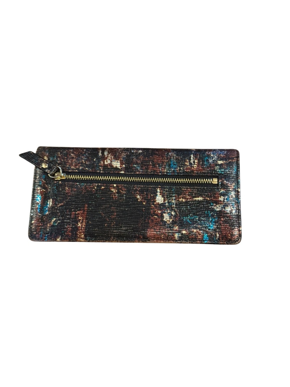 Lodis Metallic Brown with Blue Accent Leather Clutch - Picture 3 of 5
